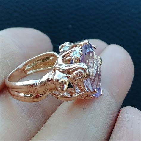 14k Gold Kunzite Diamond Naked Women Ring Wedding Engagement Etsy