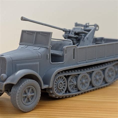 3D Printable Half Track Sd Kfz 6 2 3 7cm Flak 36 Auf 5t Zugkraftwagen