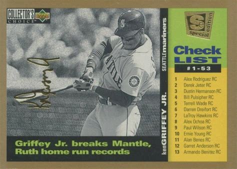 1995 Collector S Choice SE Ken Griffey Jr 261 Baseball VCP Price Guide