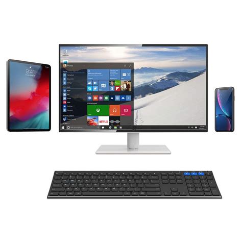 Arteck HB192 Universal Bluetooth Keyboard Multi-Device Stainless Steel ...