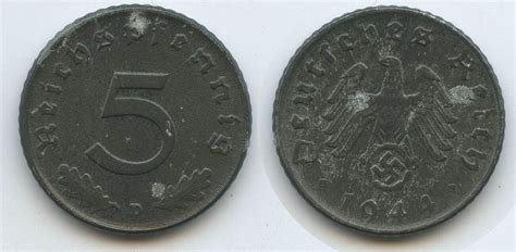 Drittes Reich 5 Reichspfennig 1944 D München S0403 Third Reich