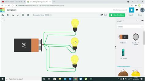 How To Make A Parallel Circuit In Tinkercad Simulation Of Parallel Circuit In Tinkercad Youtube