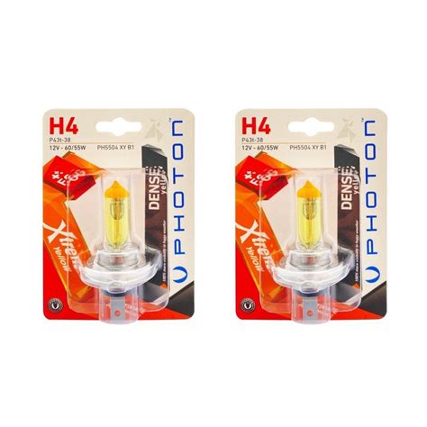 Photon H4 12V 60/55W Xtreme Yellow Serisi Civciv Sarı Ampul