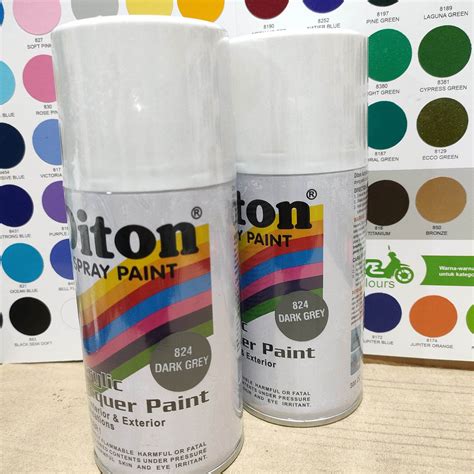 Pilok Diton Dark Grey Abu Tua Pilox Spray Paint Cat Semprot Cc