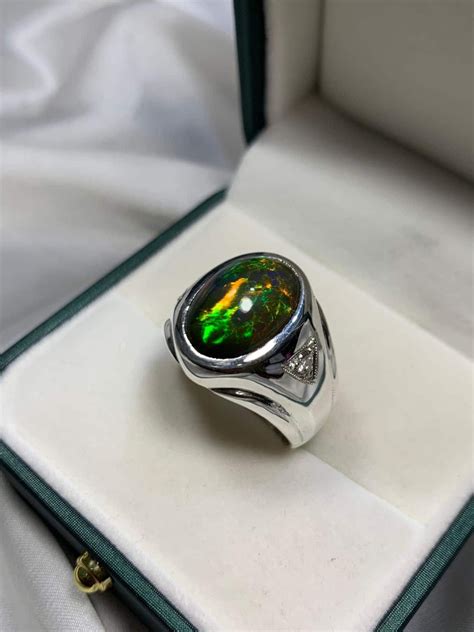 Luxury Opal Men's Ring, Natural Black Opal Men's Ring, 925 Sterling Silver Men's Ring, Opal Men ...