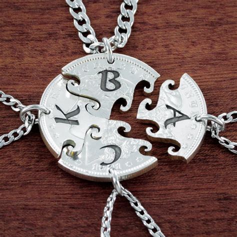 4 Best Friend Initial Necklaces 4 BFF Gifts Custom - Etsy