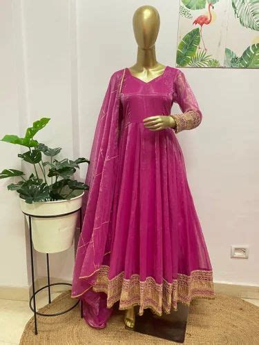 Pink Organza Anarkali At Rs 295000 Greater Noida Id 2850300041230