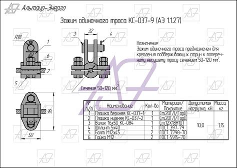 Зажим для одиночного троса КС-037-2, КС-037-9
