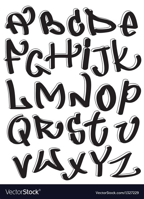 Graffiti Font Alphabet Different Letters Vector Image 53 Off