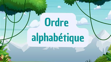 Ordre Alphabétique Exercice Ce1 Et Ce2