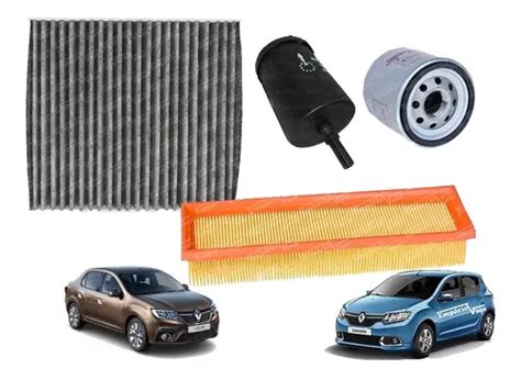 Kit Filtros Ar Oleo Combustivel Cabine Renault Sandero Logan