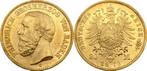 20 Mark 1873 G Friedrich I 1856 1907 Großherzog von Baden