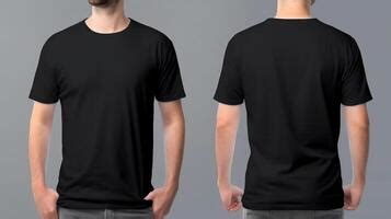 Black And White Blank T-shirt Mockup Front Back Vector, 59% OFF