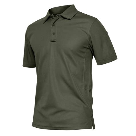 Tacvasen Mens Outdoor Lightweigt Short Sleeve Gym Workout Polo Army Green 2xl