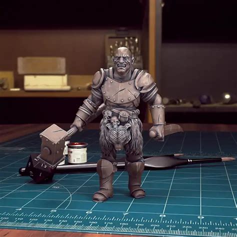 Male Goliath Fighter DnD Heroes 3D Print Resin Simtasia