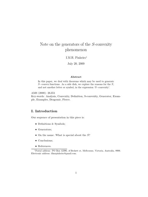 Examples S-Convex Functions | PDF | Theorem | Function (Mathematics)