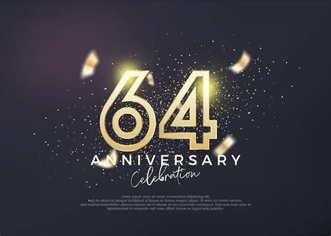 Premium Vector Gold Line Design For 64th Anniversary Celebration