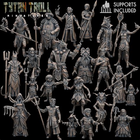 3D Printable DnD Heroes Mages Bundle Pre Supported By TytanTroll