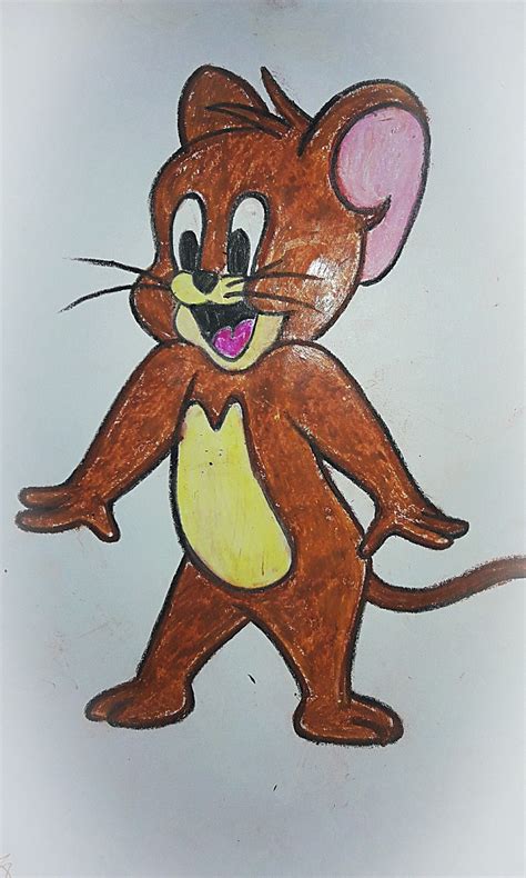 a drawing of a brown mouse on a white background