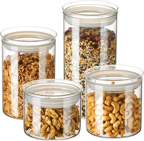 Buy Zens Glass Kitchen Canisters Cm Wide Mouth Airtight Storage Jars