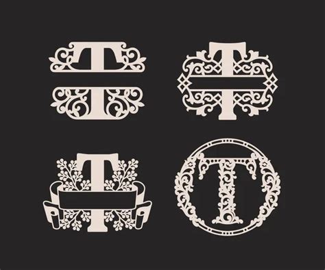 Alphabet Split Monograms Split Letter Monogram Alphabet Frame Font