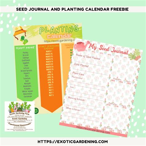 Seed Journal And Planting Calendar Freebie Square Mockup Exotic Gardening