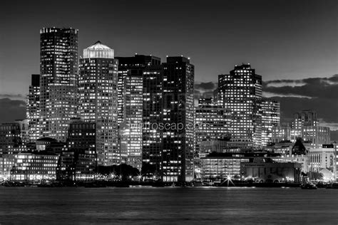 Boston Pictures Black & White. Boston Skyline Night Black And White ...