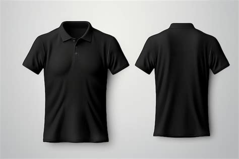 Maqueta Realista De Maqueta De Camisa Polo Negra Masculina Foto Premium