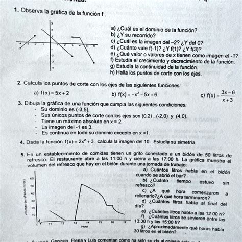 Solved Respuestas De Estos Ejercicios Observa La Gr Fica De La Funci N