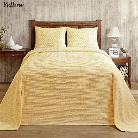 Natick Solid Color Lightweight Cotton Chenille Bedspread