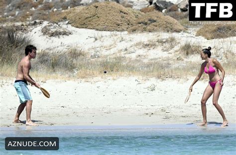 Andrea Schlager Sexy Seen Flaunting Her Hot Figure Wearing A Pink Bikini At The Beach In Greece