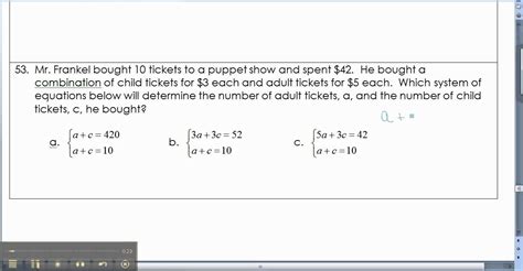 Algebra One Final Exam Review Problem Youtube