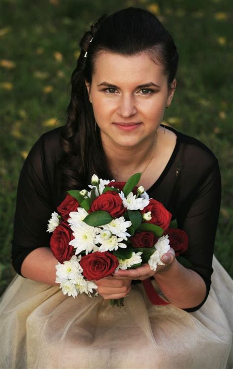 Free Images Plant Girl Flower Bouquet Red Wedding Bride Smile