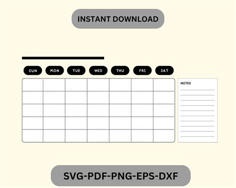 Calendar Svg Calendar Cricutcalendar Svg Bundlehome Decor Etsy