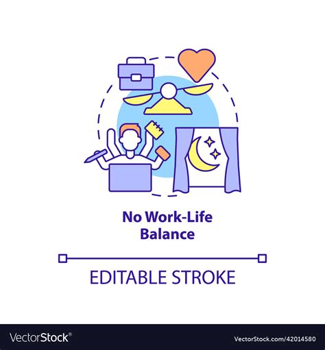 No Work Life Balance Concept Icon Royalty Free Vector Image