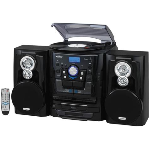 JENSEN JMC-1250 Bluetooth 3-Speed Stereo Turntable Music System with 3 ... 