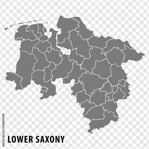 Map State of Lower Saxony on transparent background. Lower Saxony map ...