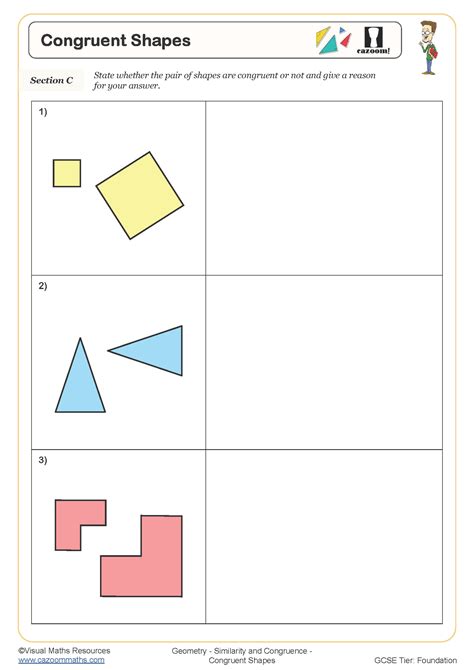 Congruent Triangles Worksheet For Th Grade Lesson Planet