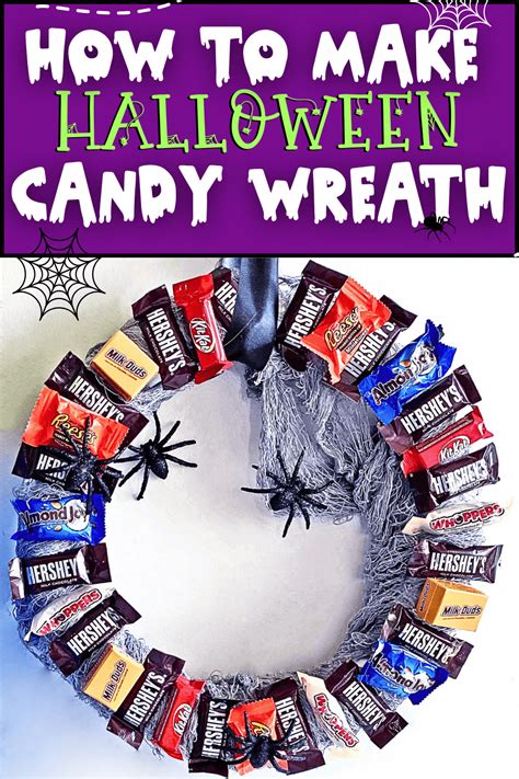 DIY Halloween Candy Wreath Craft - Mom Spark