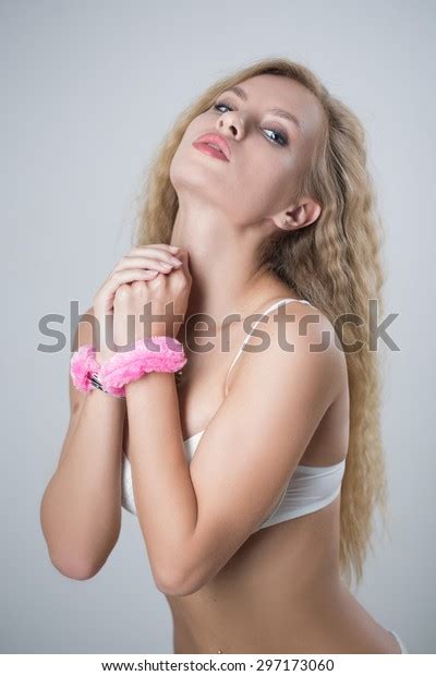 Woman Underwear Bite Handcuffs Bdsm Sex Stock Photo