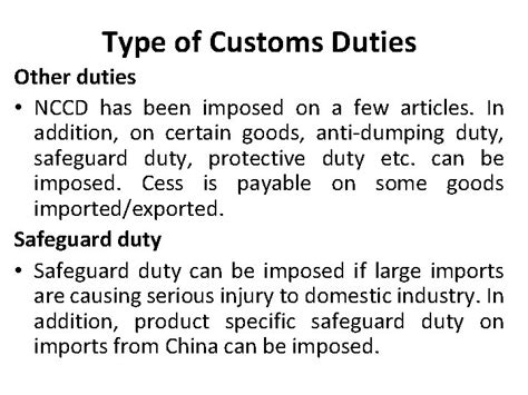 Basics Of Custom Duty Basics Of Customs Duty