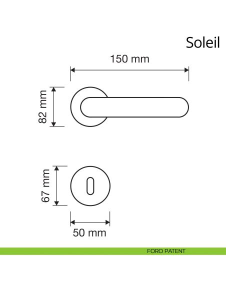 Maniglia per porta interna Soleil Linea Calì con rosetta artistica