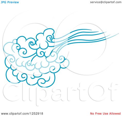 Clipart Of A Blue Wind Or Cloud 8 Royalty Free Vector Illustration By