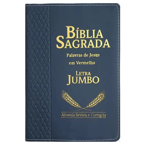 Biblia Sagrada Harpa Letra Jumbo Indice Luxo Azul Shopee Brasil