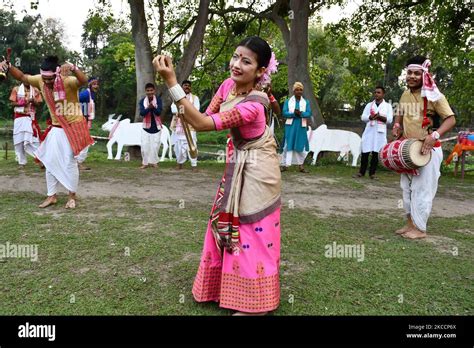 Assamese Girls In Traditional Attire Perform Bihu Dance To Celebrate