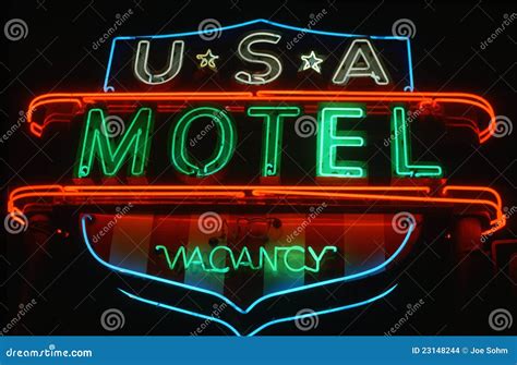 Neon Motel Sign stock photo. Image of united, states - 23148244