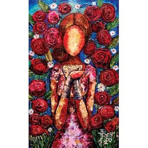 Shazly Khan My Love For A Hot Cup Of Tea And Roses X Inch Acrylic On Canva Figurative