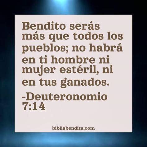 Explicación Deuteronomio 7 14 Bendito serás más que todos los pueblos