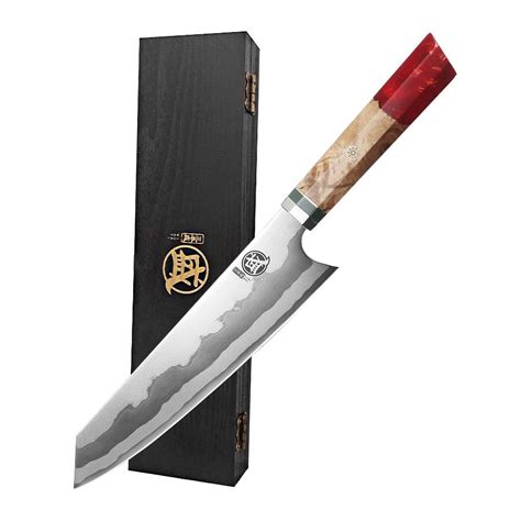 MITSUMOTO SAKARI 8 Inch Japanese Kiritsuke Chef Knife Red Pomegranate