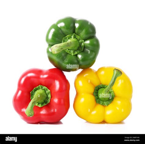 Fresh Hot Peppers On White Background Stock Photo Alamy